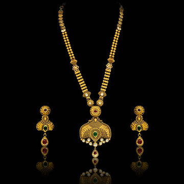 22Kt Gold Hallmark Long Necklace Set by S B ZAWERI