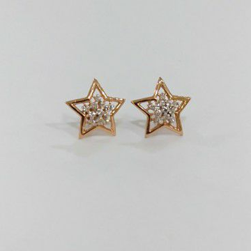 Rose gold Strat Diamond Earring by S B ZAWERI