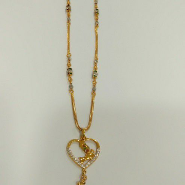 Gold Heart pendant chain by S B ZAWERI