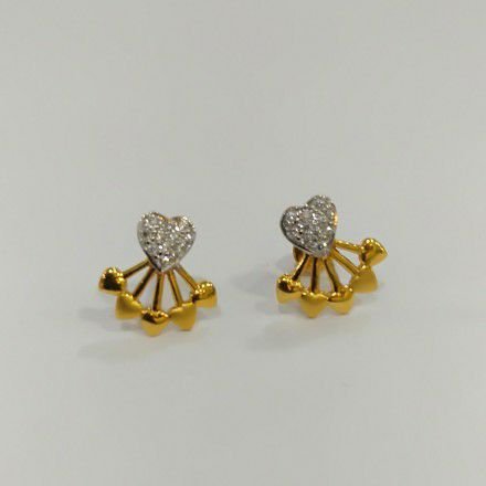 Gold Fancy Heart earrings